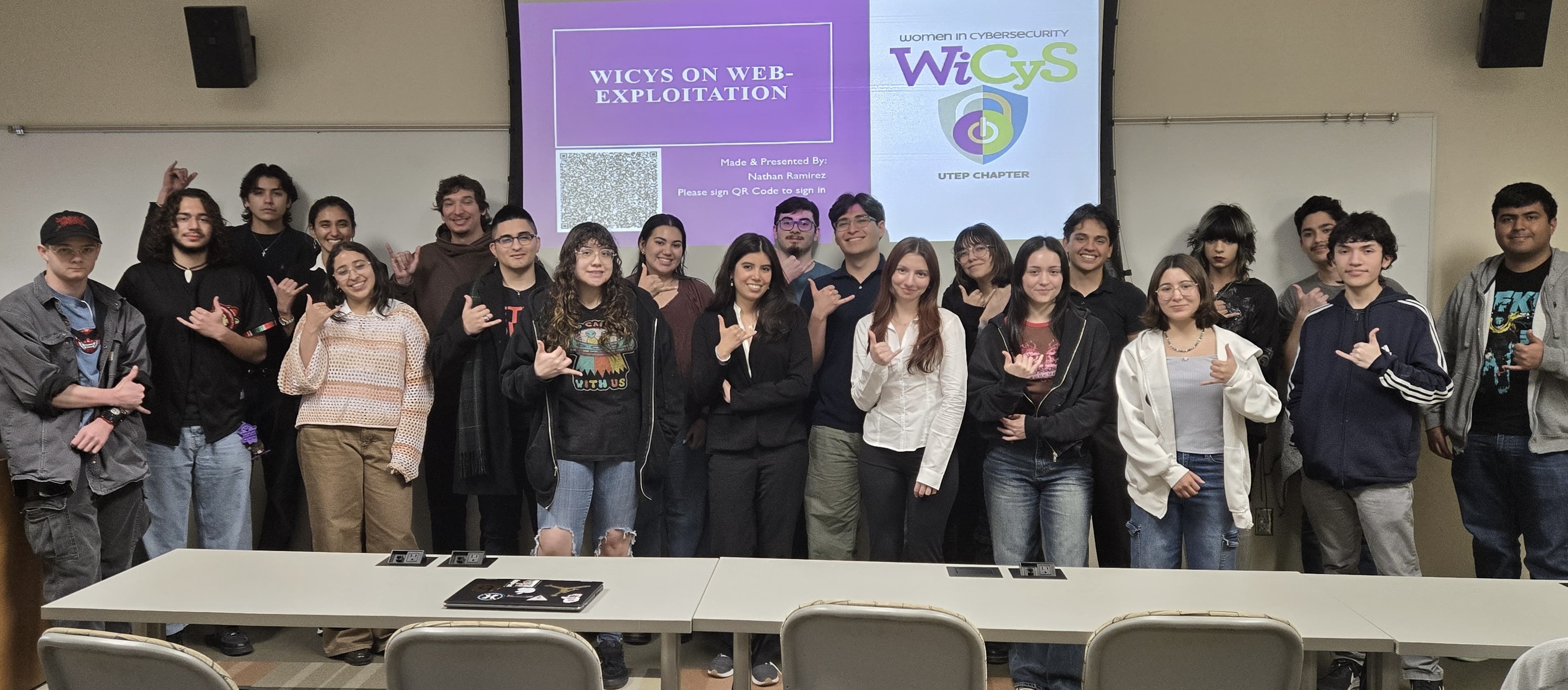Students attending a local WiCyS cybersecurity workshop
